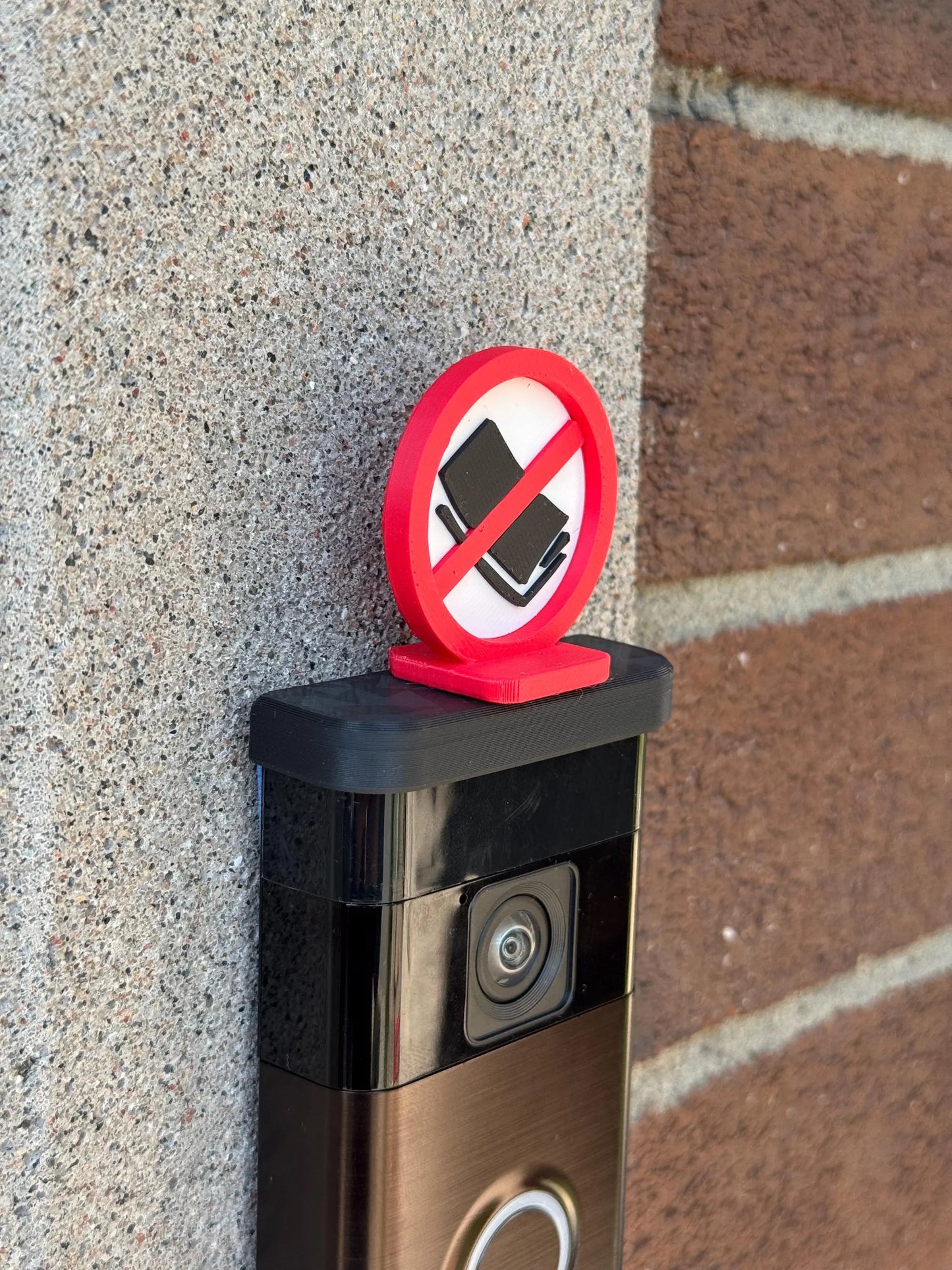 No Mail Sign for Ring Doorbell | Clip-On Accessory for Magnetic Top Cover