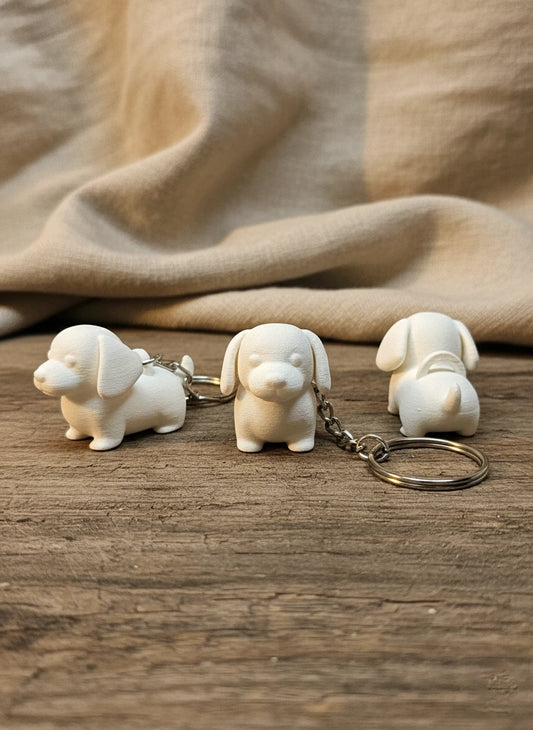 Paint-It-Yourself Dachshund Keychain