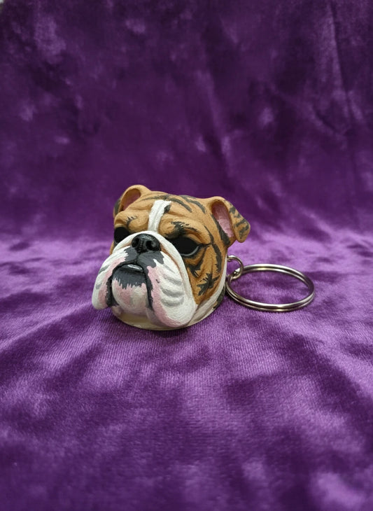 English Bulldog Head DIY Keychain