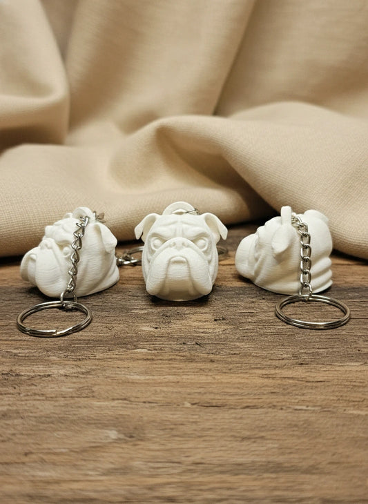 English Bulldog Head DIY Keychain