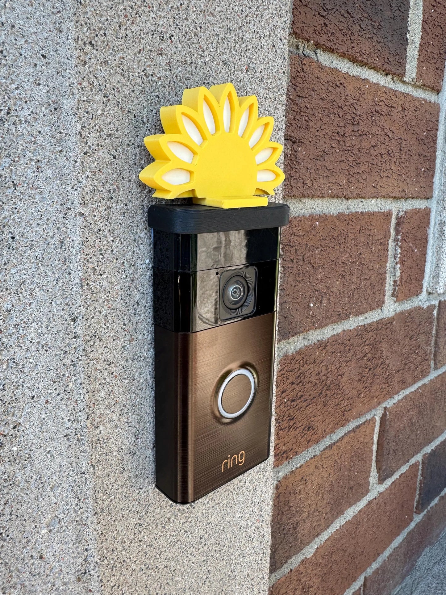 Sunflower Clip-On for Ring Doorbell | Magnetic Top Cover Accessory