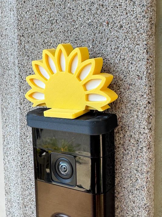 Sunflower Clip-On for Ring Doorbell | Magnetic Top Cover Accessory
