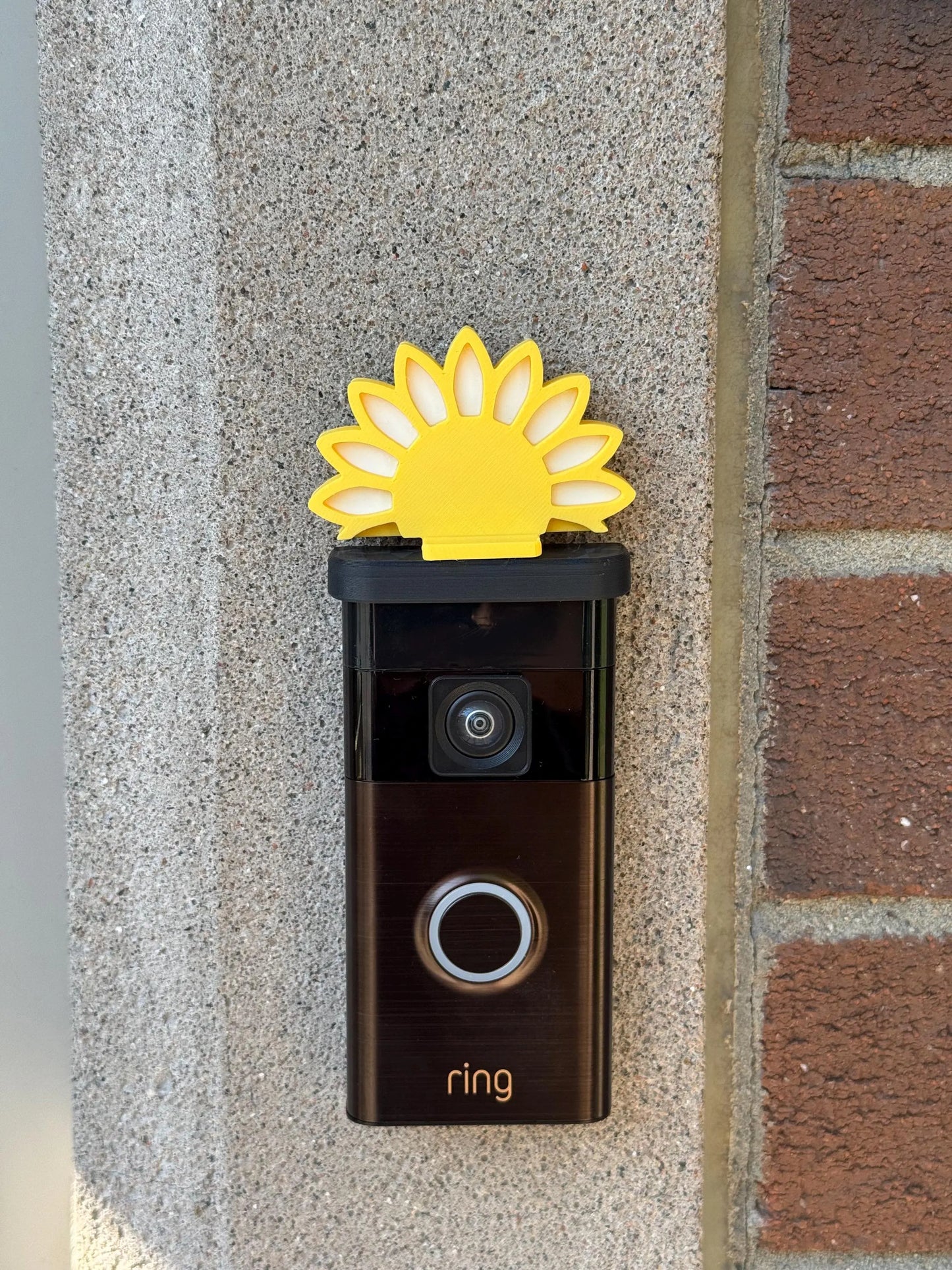 Sunflower Clip-On for Ring Doorbell | Magnetic Top Cover Accessory
