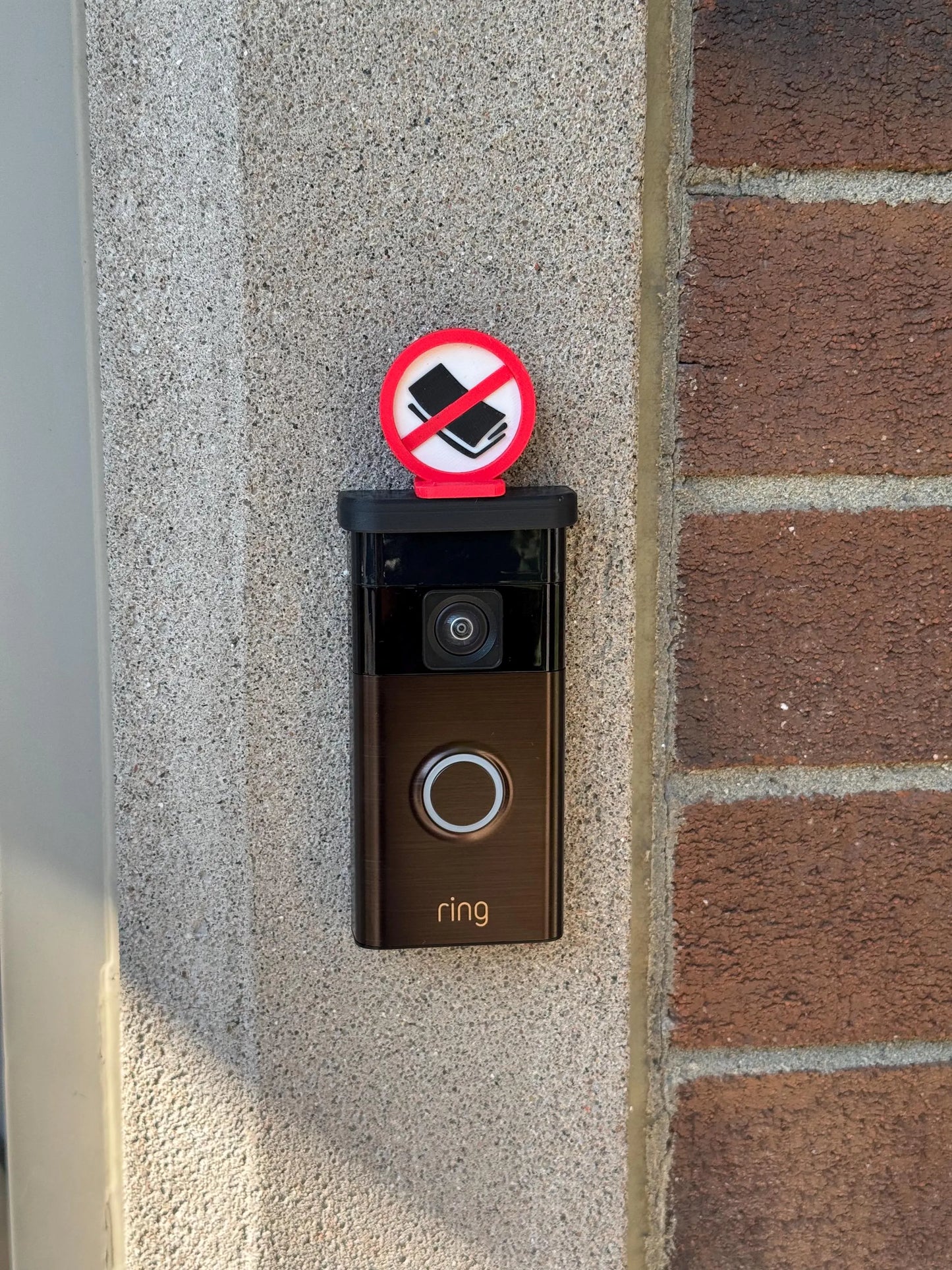 No Mail Sign for Ring Doorbell | Clip-On Accessory for Magnetic Top Cover