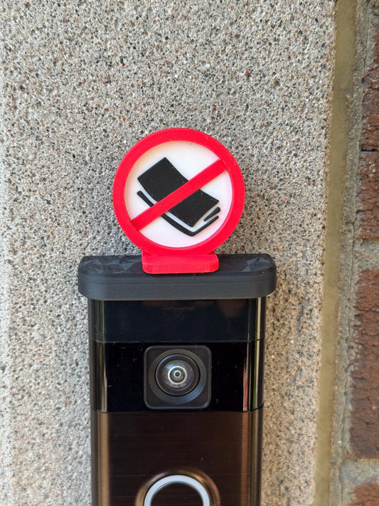 No Mail Sign for Ring Doorbell | Clip-On Accessory for Magnetic Top Cover