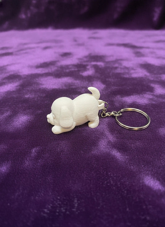 Paint-It-Yourself Golden Retriever Keychain