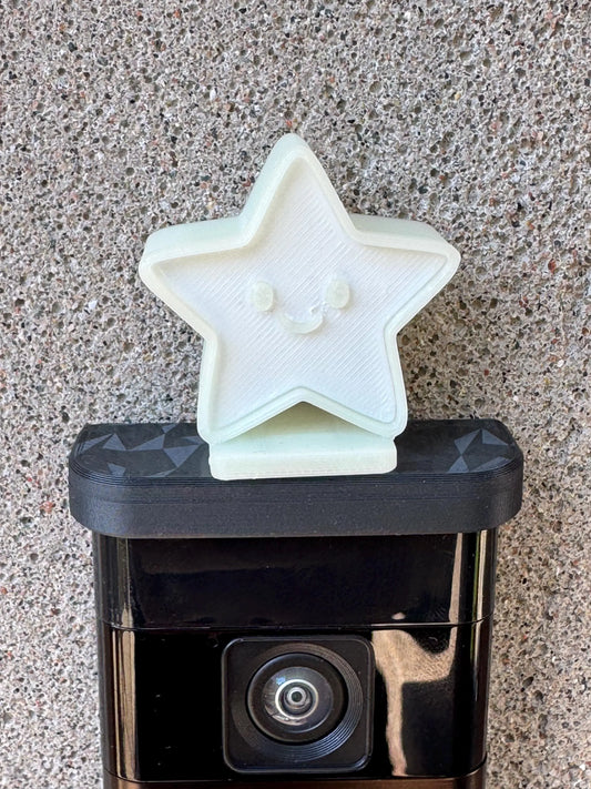 Ring Doorbell Magnetic Star Topper | Glow-in-the-Dark Clip-On Accessory | 3D Printed Doorbell Decoration